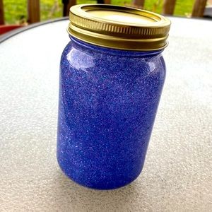 Glitter jars, used for sensory stimulation, anxiety.
